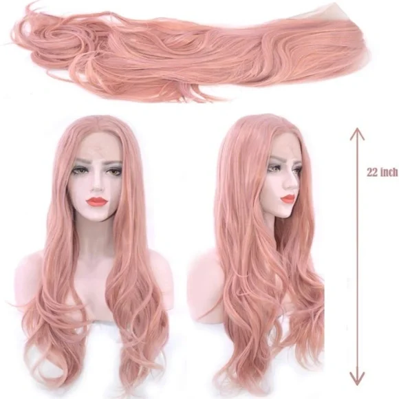 22inch Pastel Pink Lace Front Wig